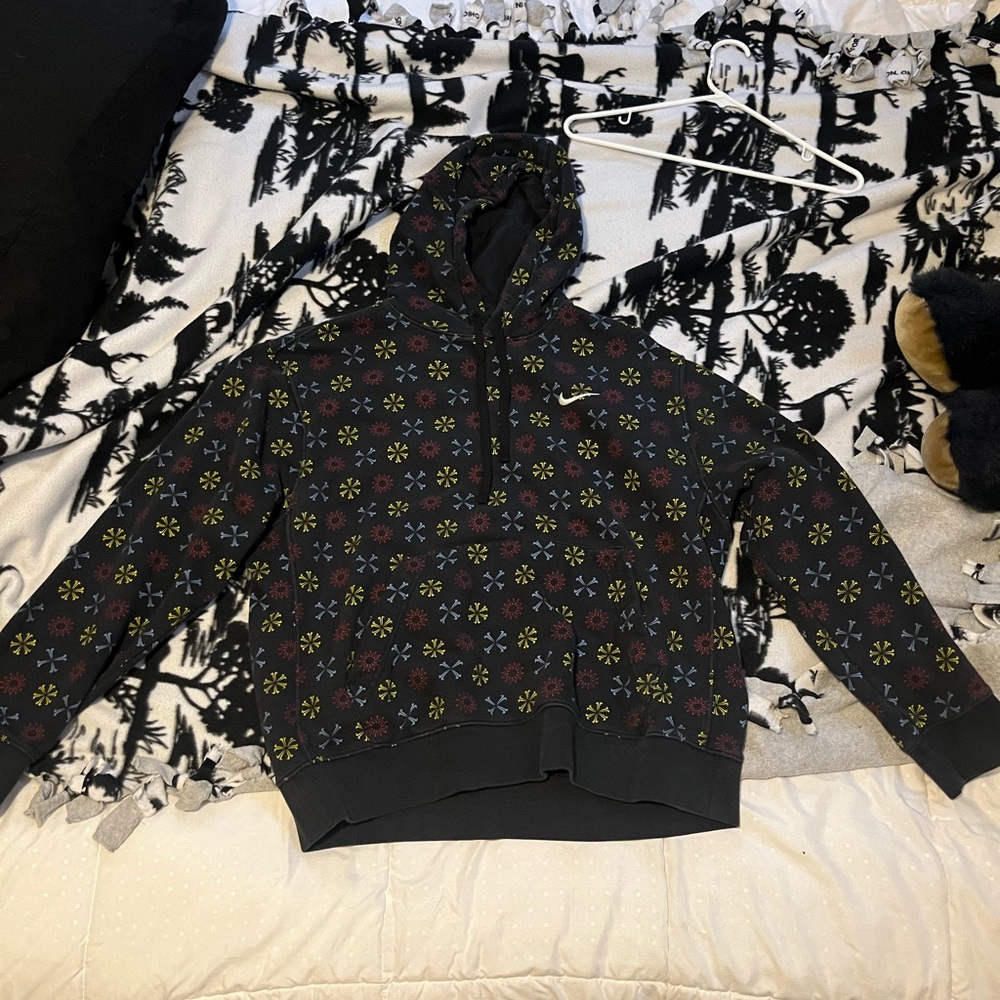 Kids' Black Patterned Hoodie